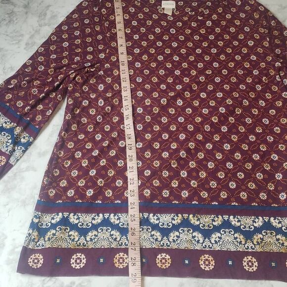 Chicos Maroon Blouse Size 3 - Picture 9 of 13